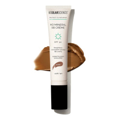 MDSolarSciences MD Mineral BB Creme SPF 50 Dark shade tube with deep brown tinted foundation swatch 1