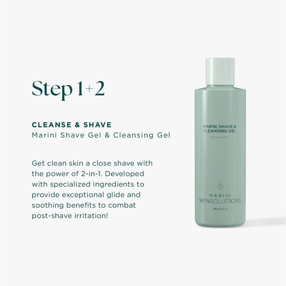 Marini Shave Gel & Cleansing Gel bottle on a white background