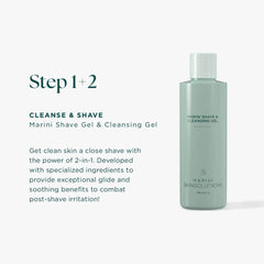 Marini Shave Gel & Cleansing Gel bottle on a white background