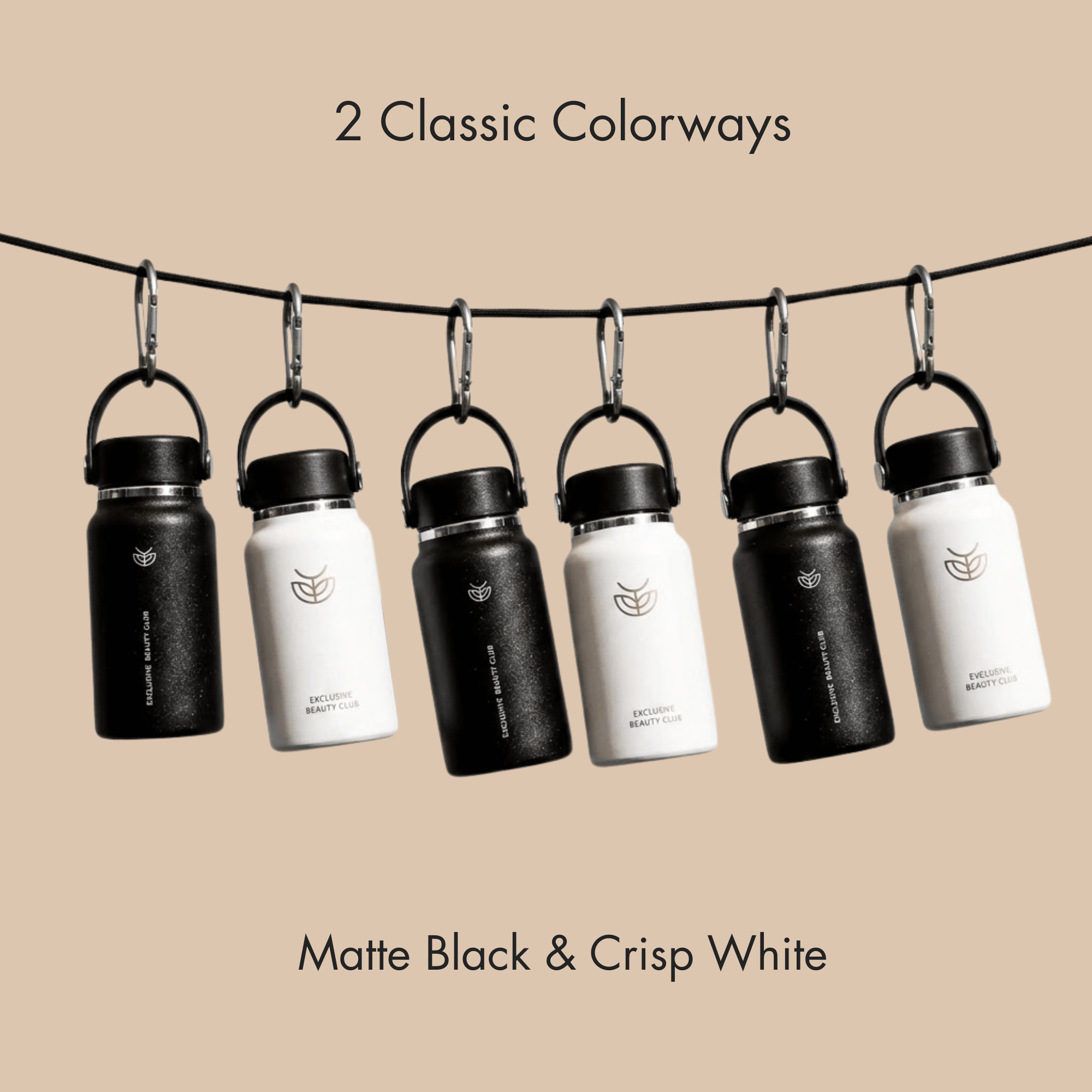 Exclusive Beauty Club white insulated bottle micro bottle 2 colorways