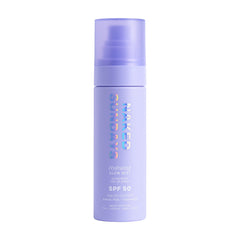 Naked Sundays Hydrating Glow Mist SPF50 sunscreen top up spray bottle 75ml on a white background