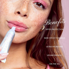 Naked Sundays PoutScreen SPF50 lip treatment benefits including hydration and a non sticky formula 3