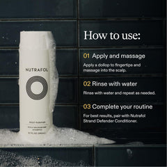 How to use Nutrafol Root Purifier shampoo application steps