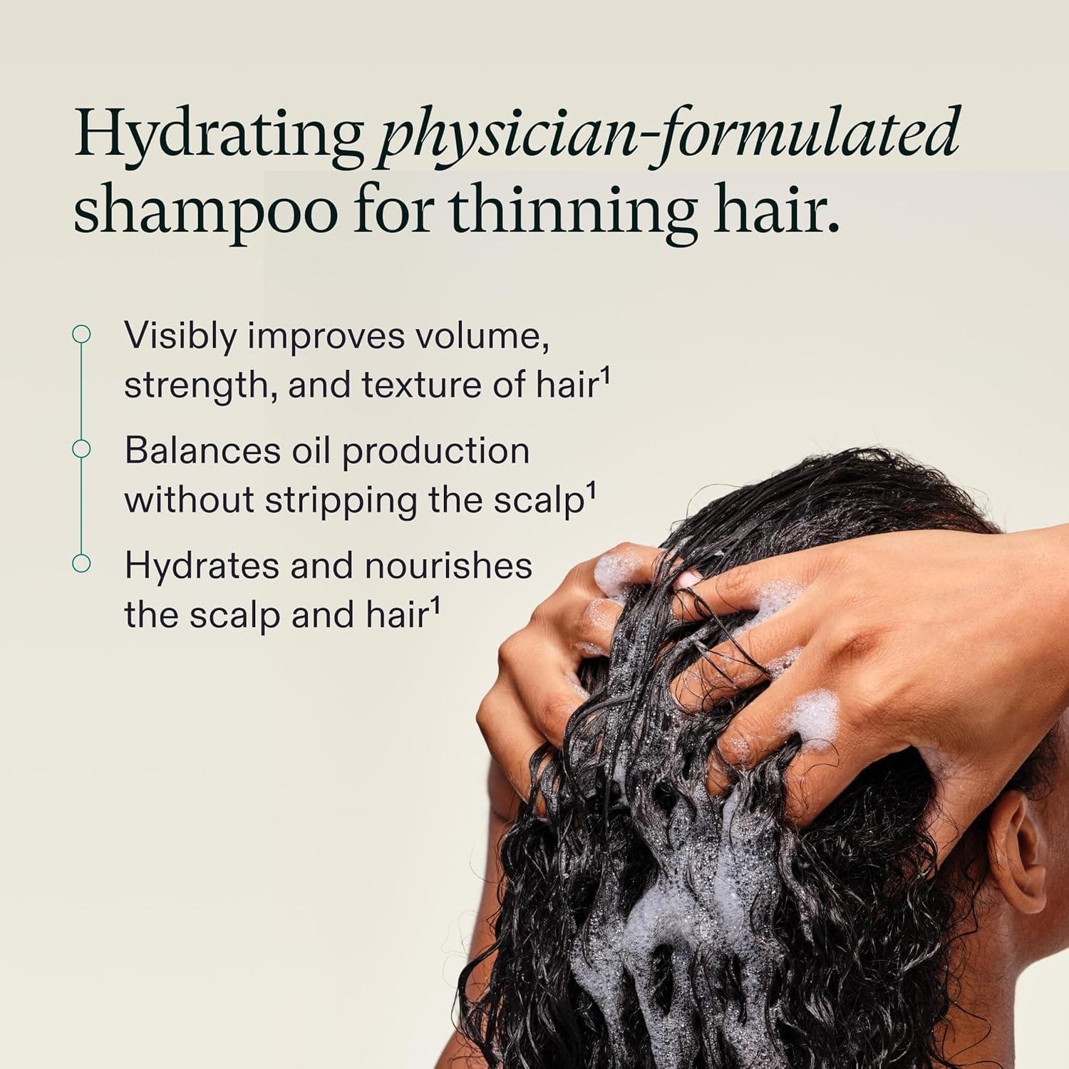 Hydrating physician formulated Nutrafol Root Purifier shampoo for thinning hair
