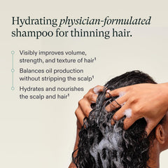 Hydrating physician formulated Nutrafol Root Purifier shampoo for thinning hair