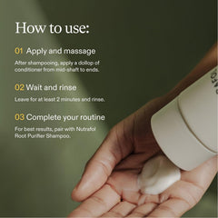 How to use Nutrafol Strand Defender conditioner application steps