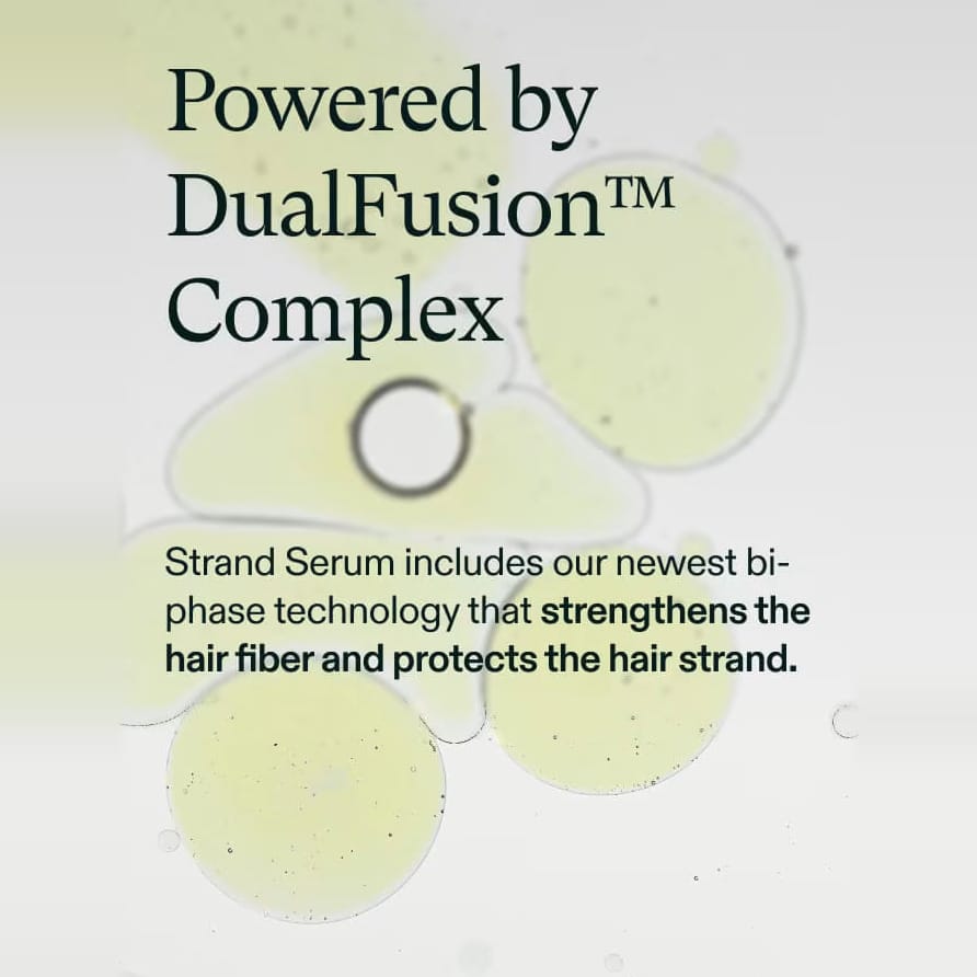 Nutrafol Strand Serum bi-phase DualFusion Complex that strengthens the hair fiber and protects each strand