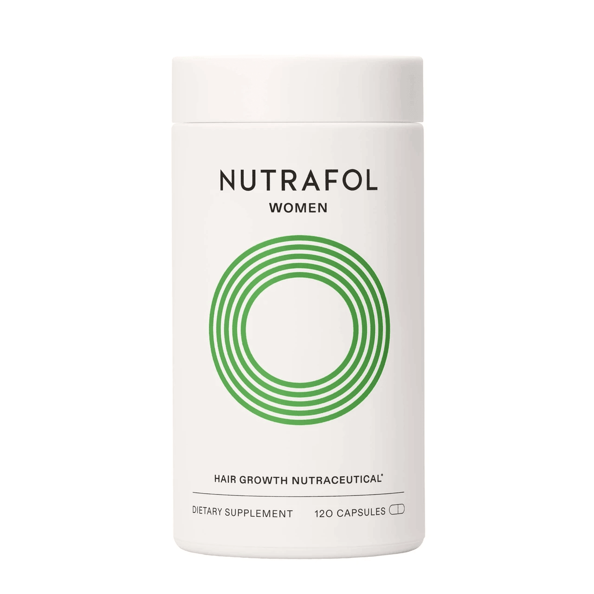 Nutrafol Women hair growth dietary supplement bottle with 120 capsules