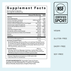 Nutrafol Women supplement facts label with NSF Certified for Sport seal