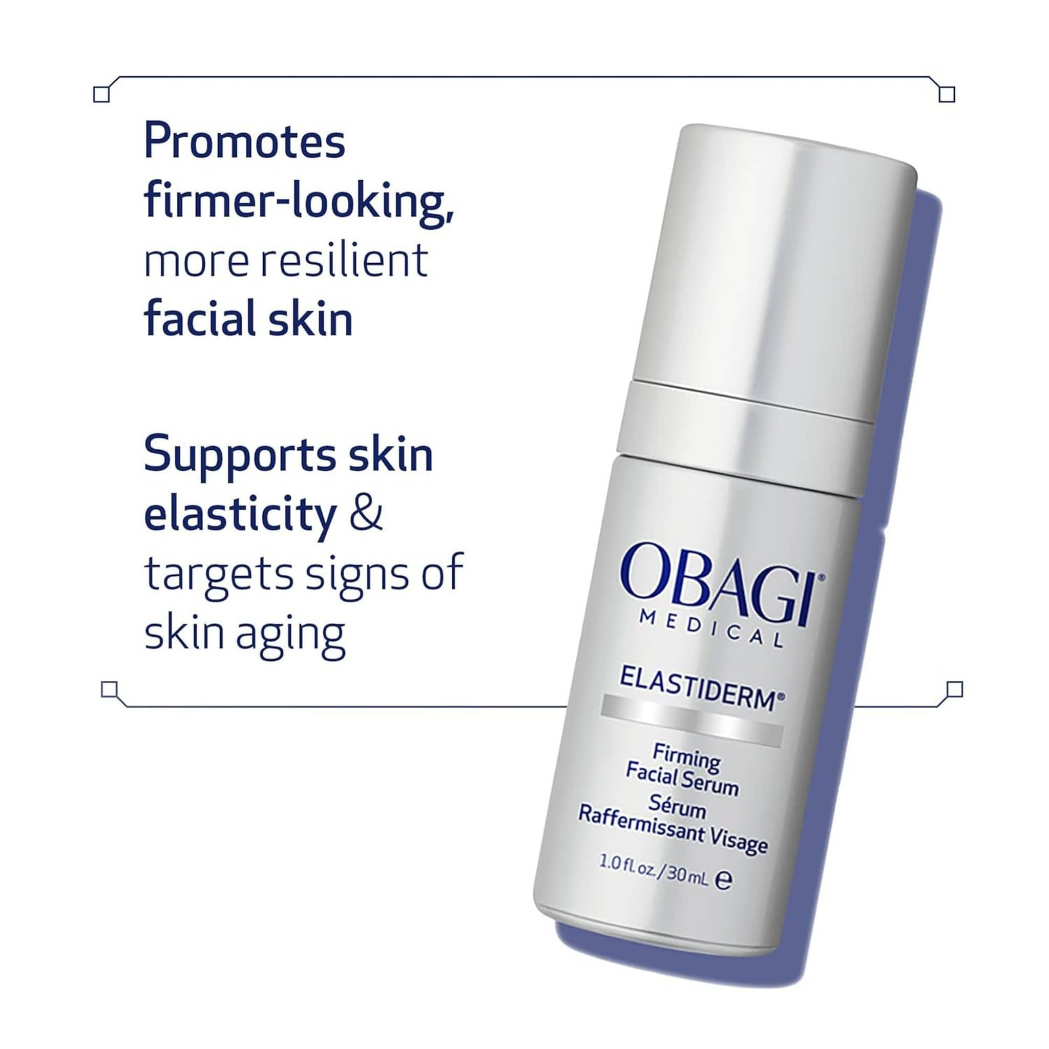 Obagi Medical ElastiDerm Firming Facial Serum promotes firmer skin elasticity and targets aging