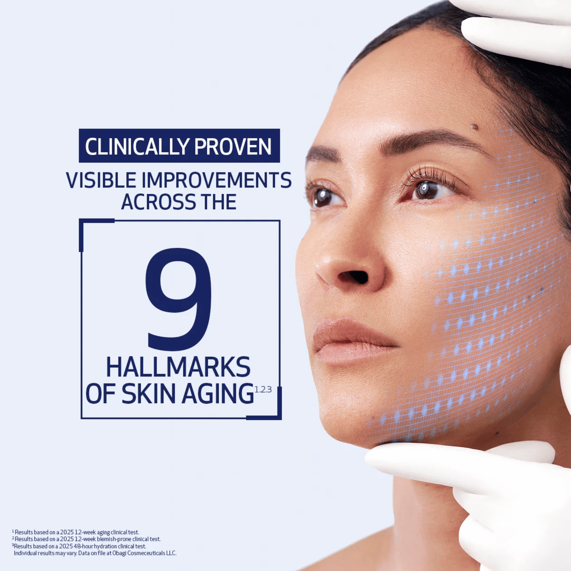 Obagi Nu-Gen serum clinically proven to visibly improve the 9 hallmarks of skin aging. Available at Exclusive Beauty Club.