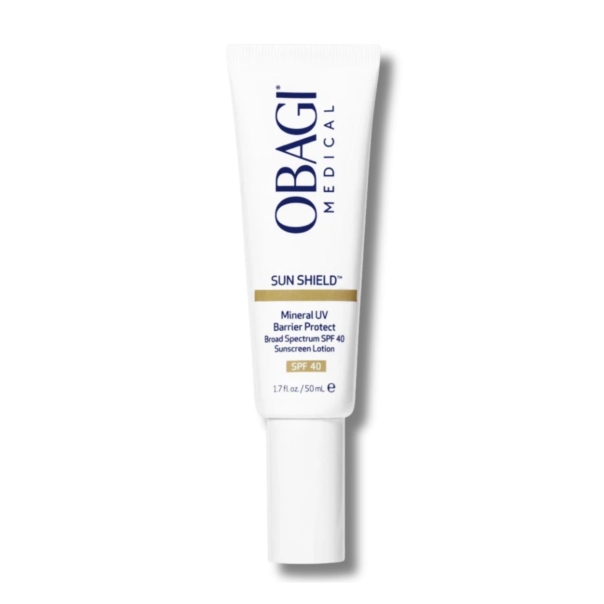 Obagi Medical Sun Shield SPF 40 mineral UV barrier protect broad spectrum sunscreen lotion 50ml white tube