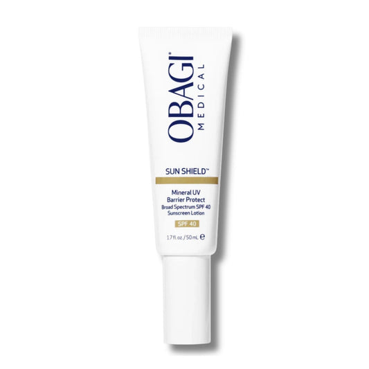 Obagi Medical Sun Shield SPF 40 mineral UV barrier protect broad spectrum sunscreen lotion 50ml white tube