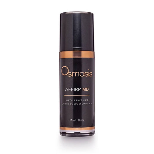 Osmosis Affirm MD Neck and Face Lift serum 1 fl oz bottle with copper accents on white background