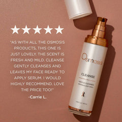 Osmosis Cleanse Gentle Cleanser five star customer review praising its fresh mild scent