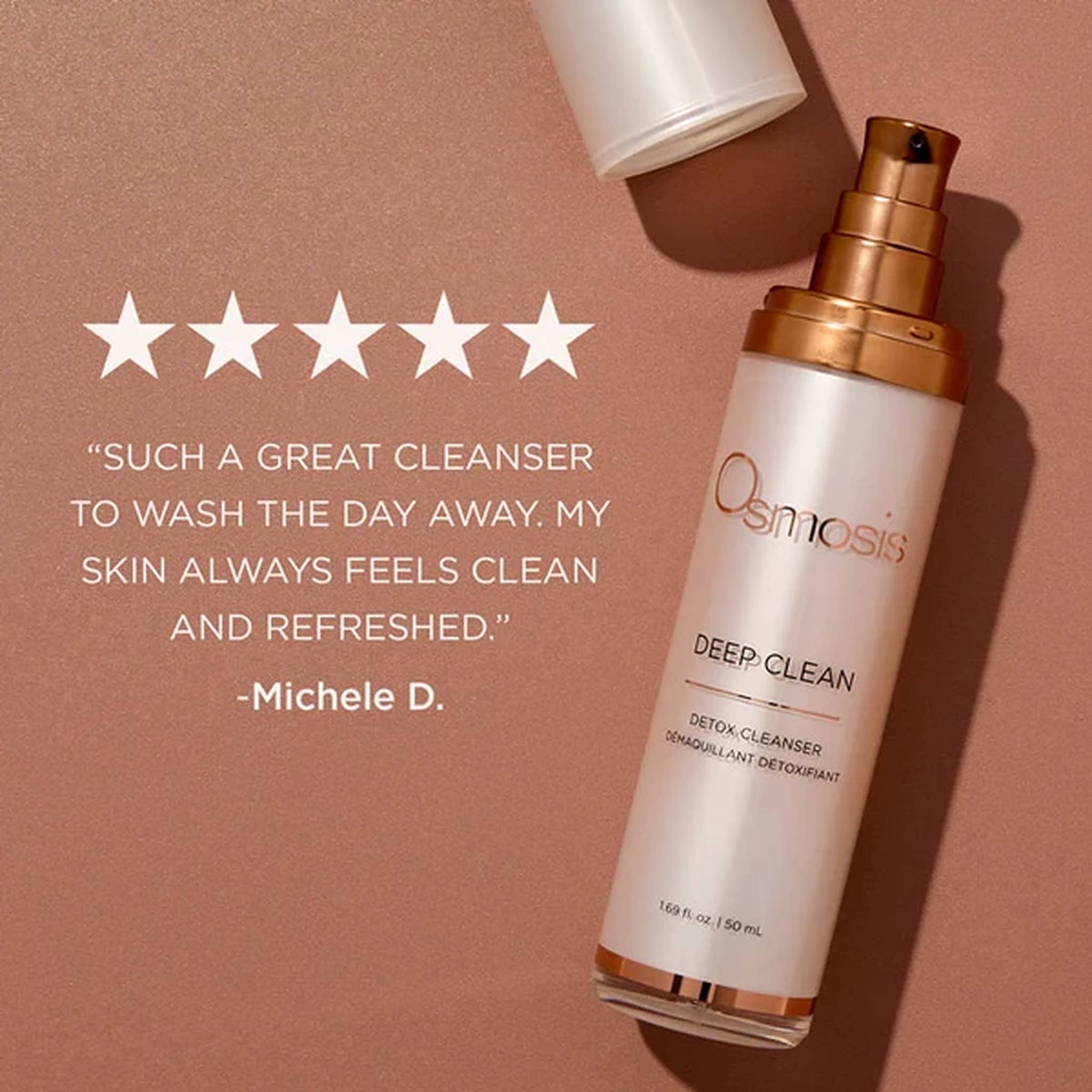 Osmosis Deep Clean cleanser 5 star customer review praising clean refreshed skin