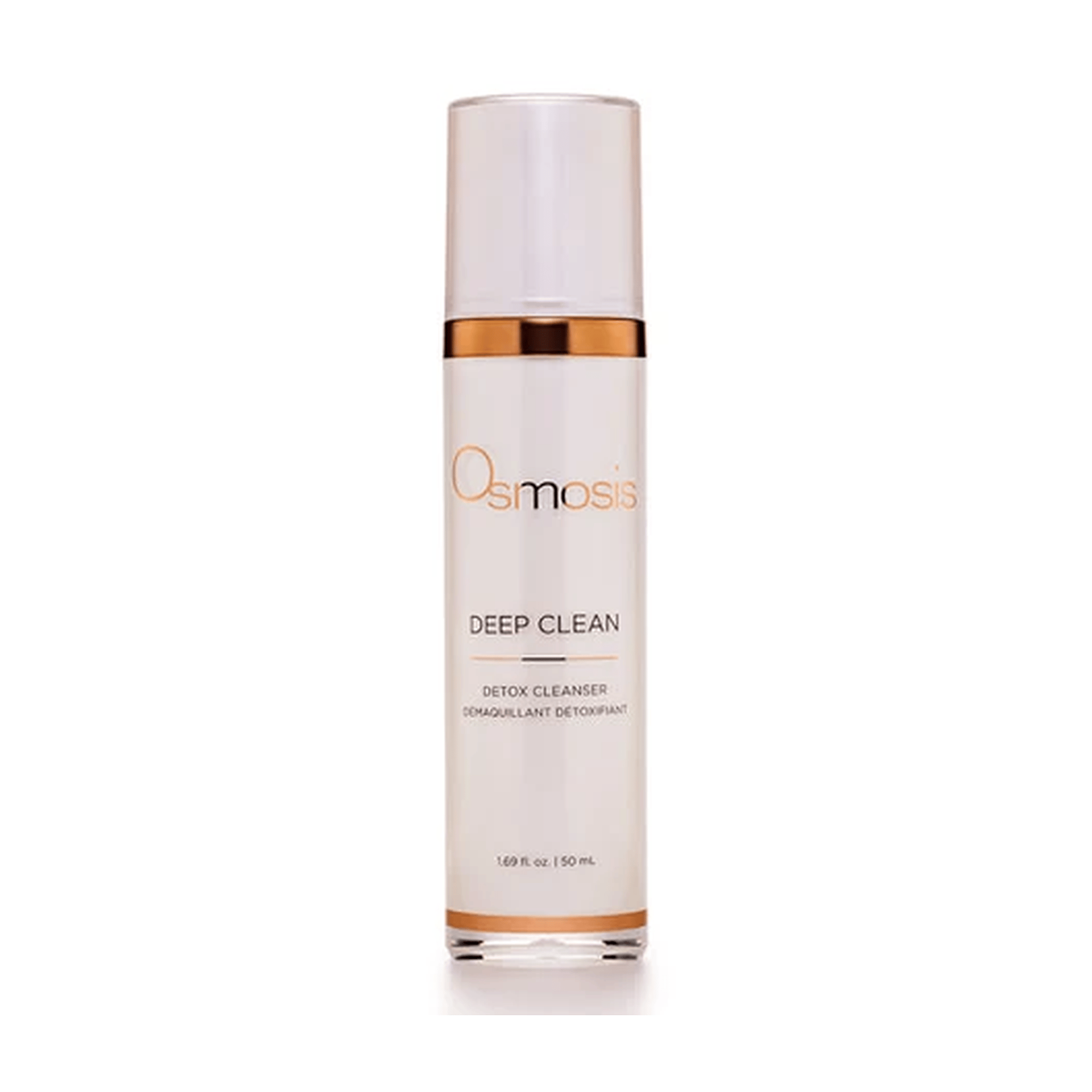 Osmosis Deep Clean Detox Cleanser 50 mL pearl bottle with rose gold accents on white background