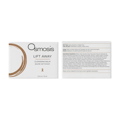 Osmosis Lift Away Cleansing Balm 2.5 fl oz box front and back showing skin types and ingredients
