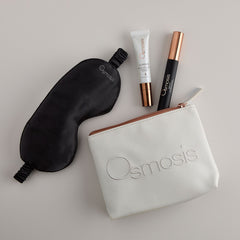 Osmosis Merry and Bright Eye Kit with Illuminate treatment Amplify mascara and silk sleep mask