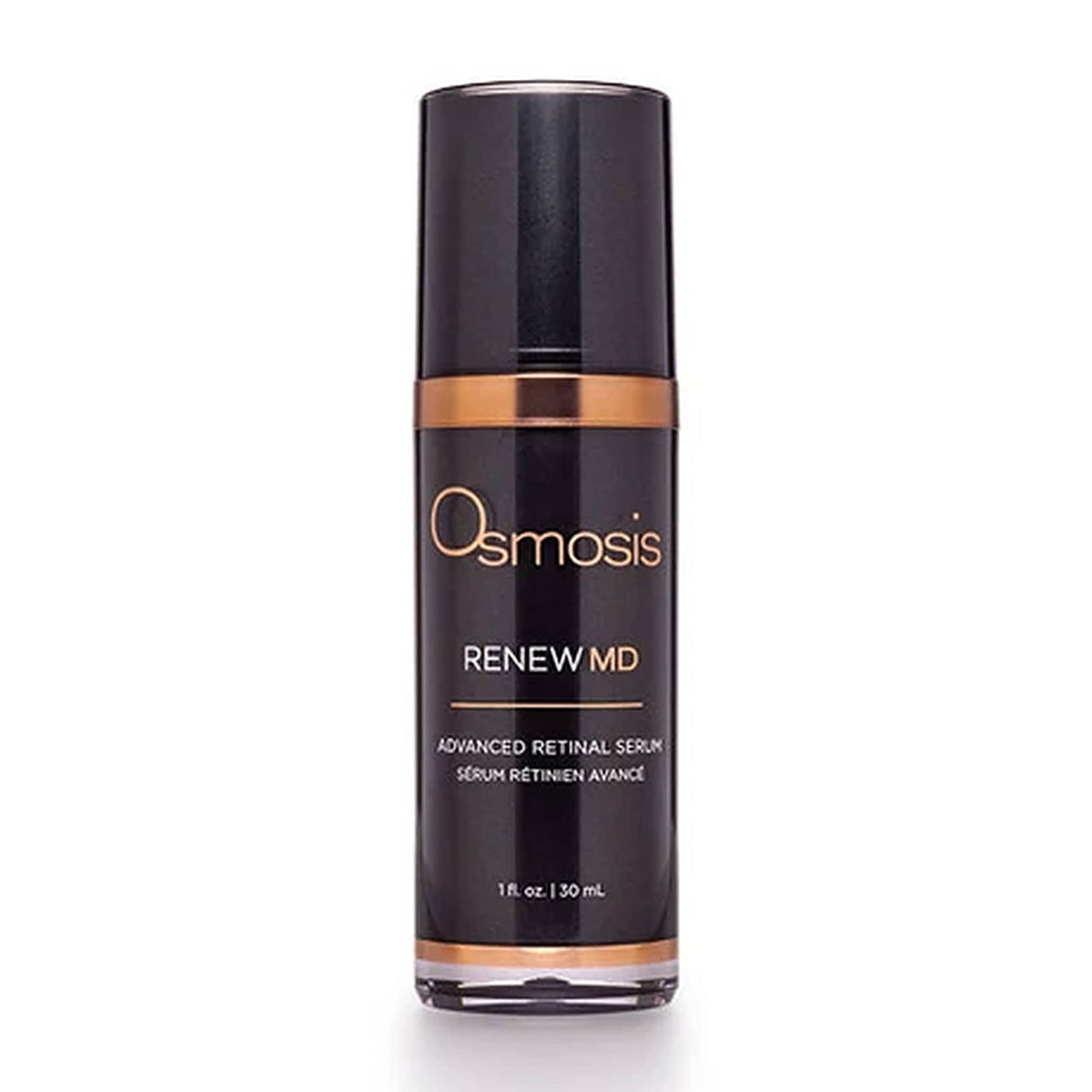 Osmosis Renew MD Advanced Retinal Serum 1 oz black and bronze pump bottle