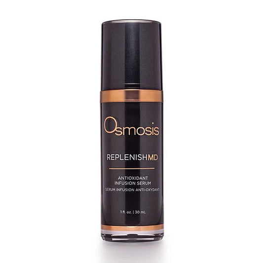 Osmosis Replenish MD Antioxidant Infusion Serum 1 oz black and bronze pump bottle