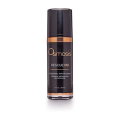 Osmosis Rescue MD epidermal repair serum in a 1 fl oz black and rose gold pump bottle