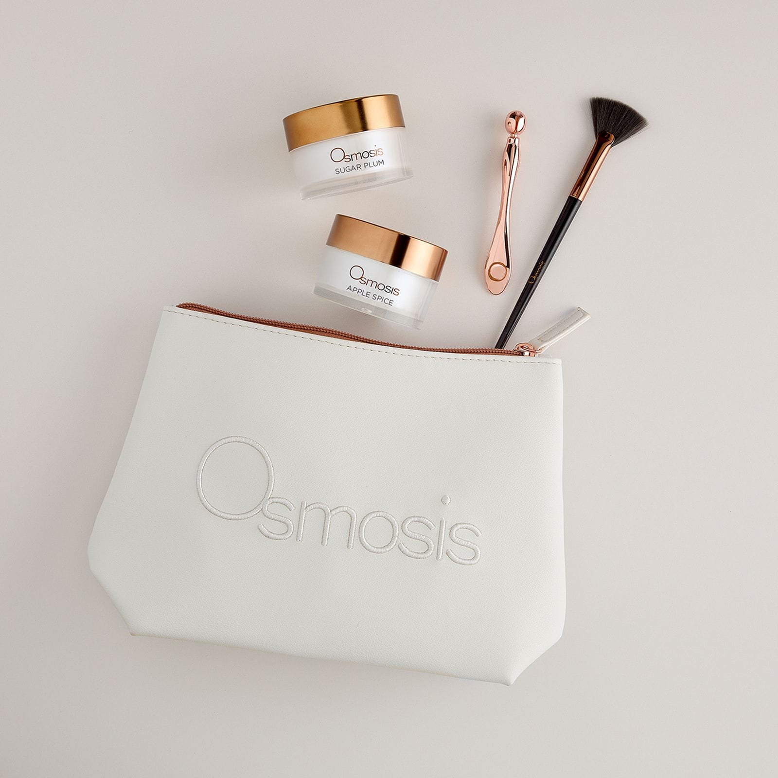 Osmosis Sugar and Spice Mask Set with Sugar Plum and Apple Spice masks brush and massage tool