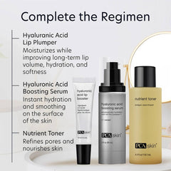 PCA Skin hyaluronic acid regimen with lip booster boosting serum and nutrient toner