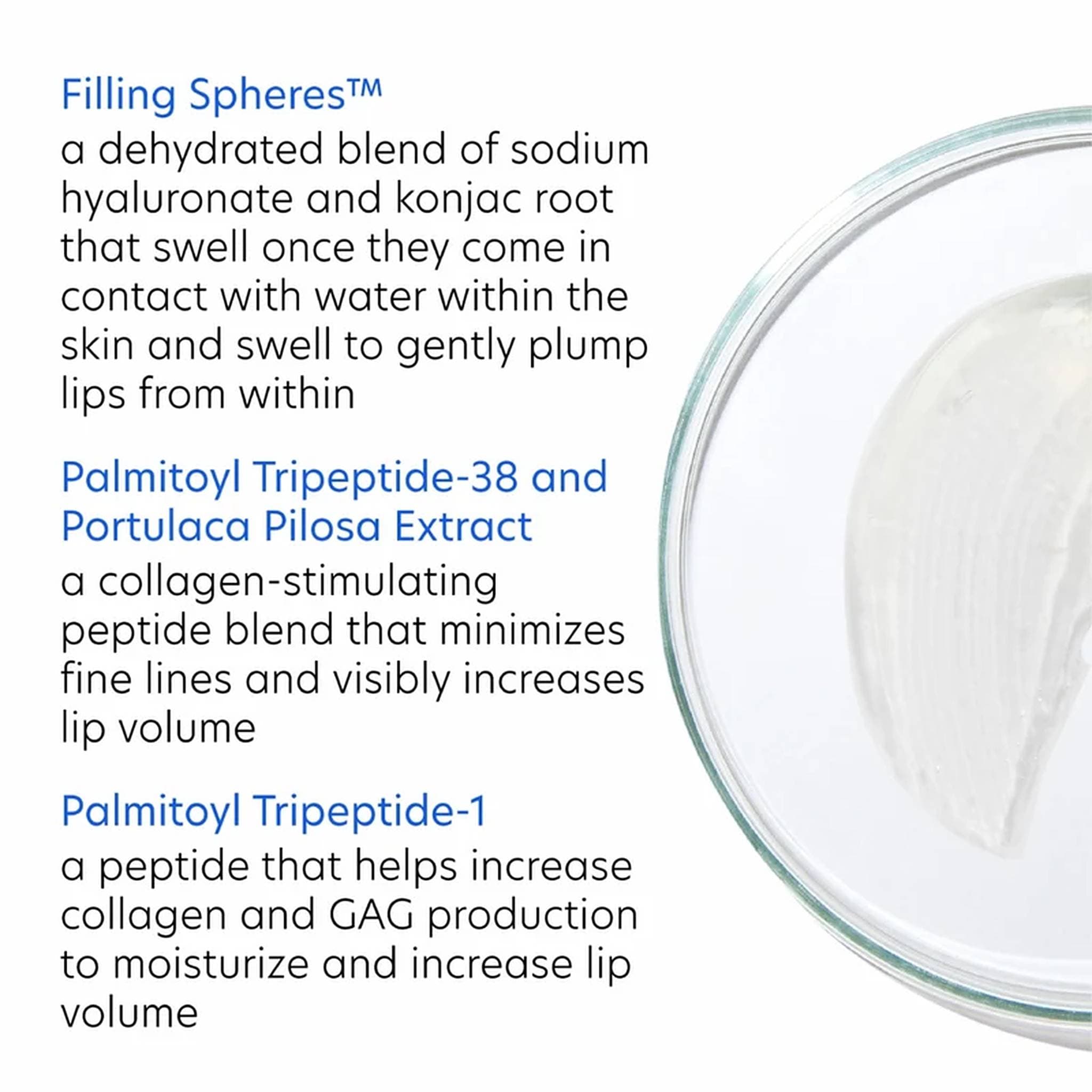 PCA Skin Hyaluronic Acid Lip Booster key ingredients Filling Spheres and peptides