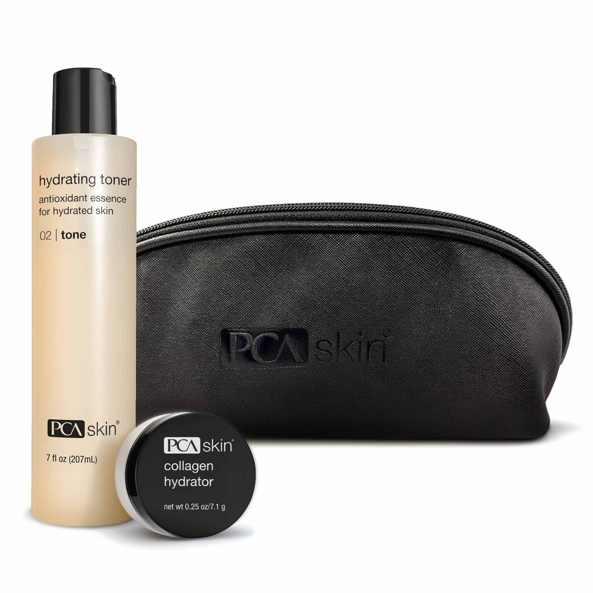 Limited edition PCA Skin hydrating gift set with toner hydrator and travel bag