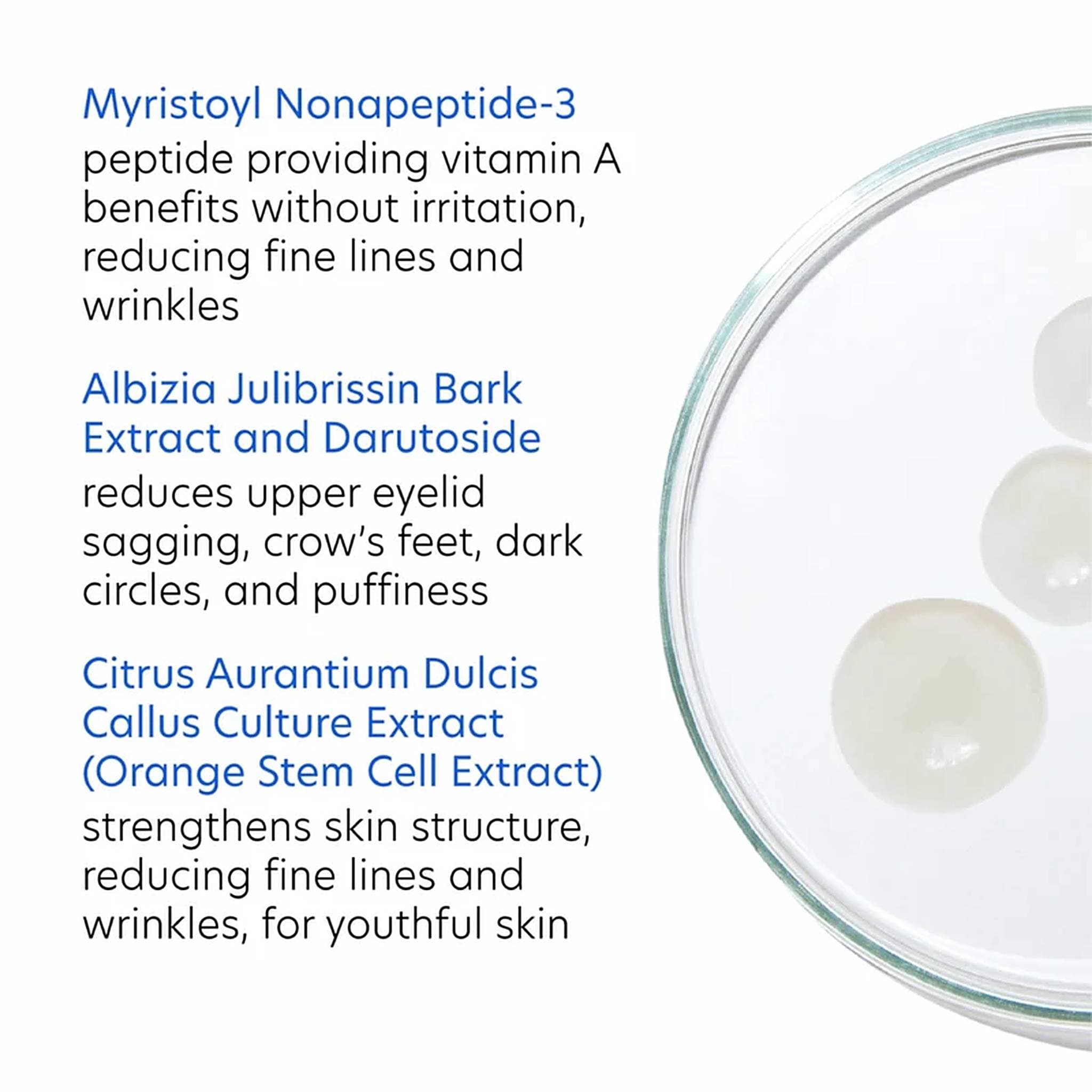 PCA Skin Ideal Complex eye gel key ingredients with peptides and orange stem cell extract