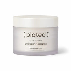 Plated Skin Science Exosome Enhancer daily prep pads in frosted jar with white lid