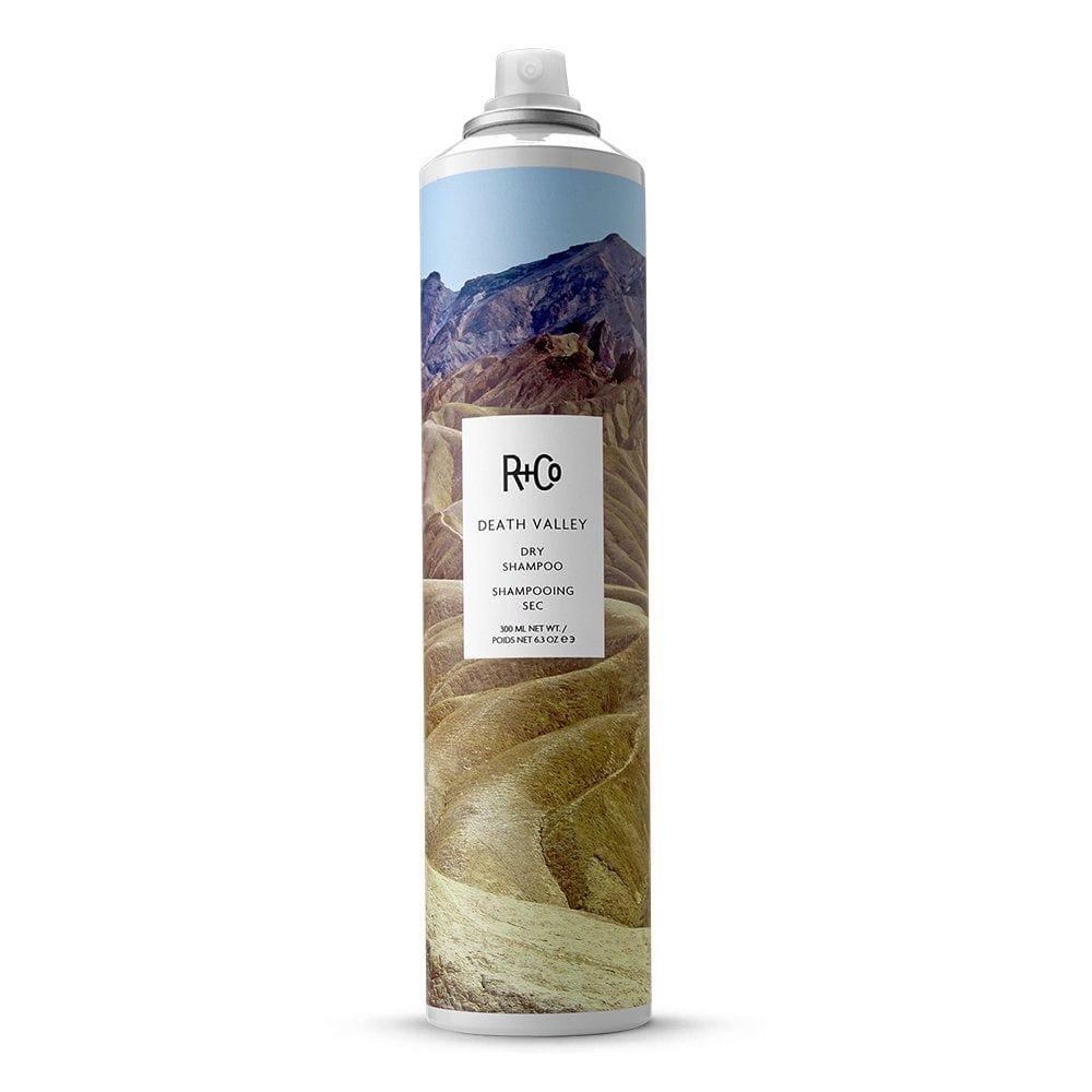 R+Co Death Valley Dry Shampoo – Lightweight dry shampoo spray in a sleek, colorful can, perfect for absorbing oil, adding volume, and refreshing hair instantly