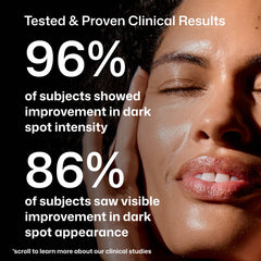 Clinical study results for dark spot improvement percentages