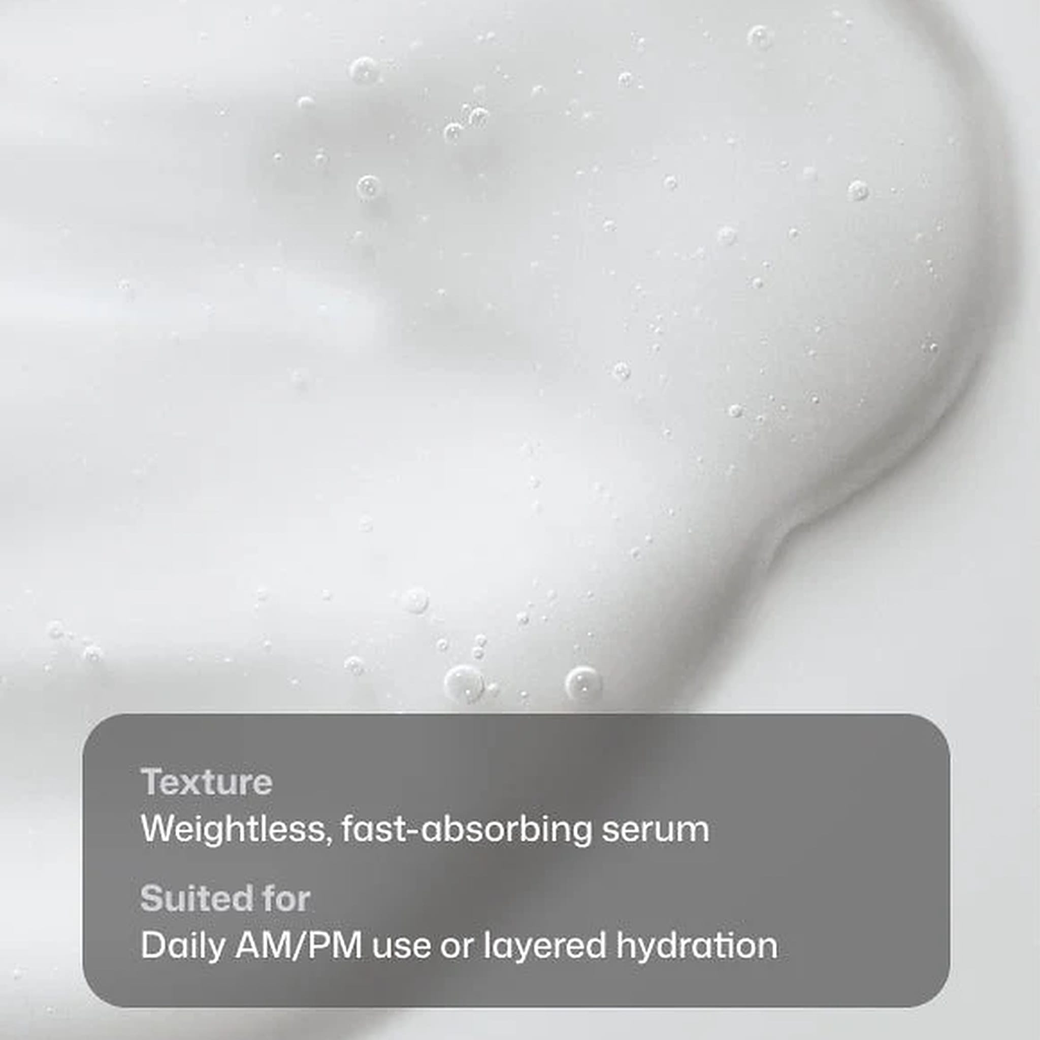 Weightless fast-absorbing Revision Skincare HA HydraSerum+ hyaluronic acid serum texture swatch