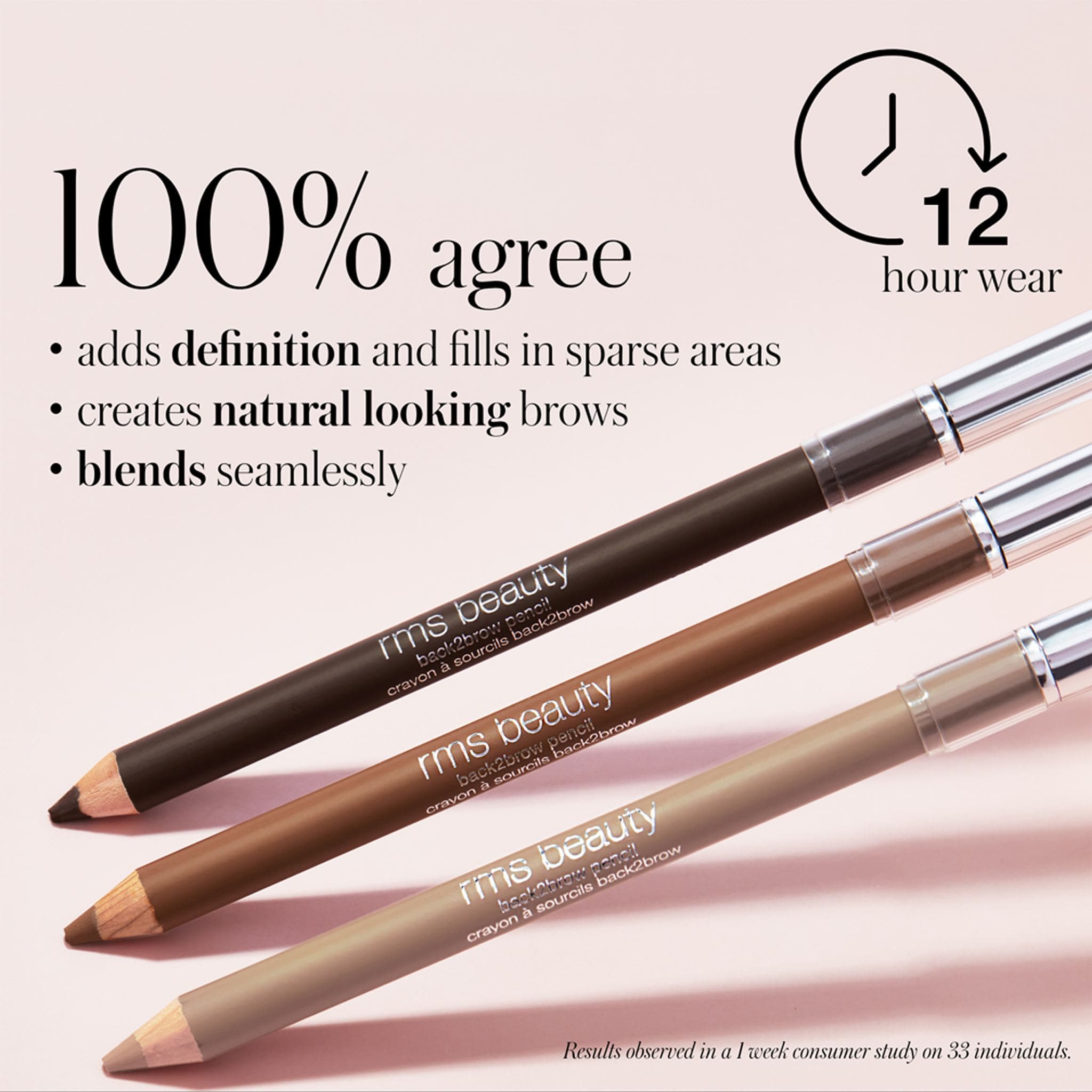 RMS Beauty Back2Brow Pencil claims for definition natural look and 12 hour wear 4