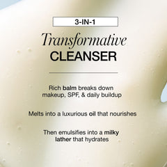 Three in one transformative cleanser balm oil and milky lather