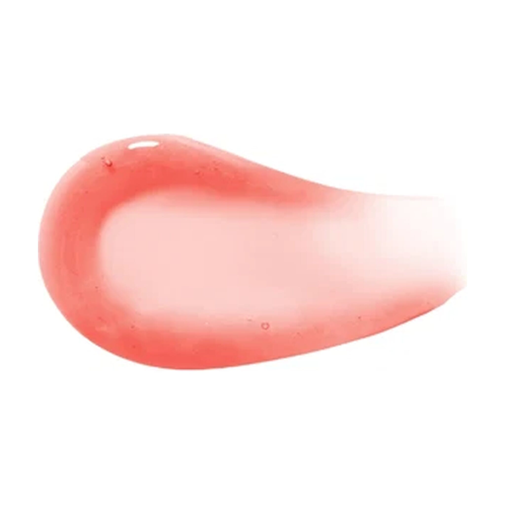 Chameleon lip oil swatch showing color-changing coral pink finish 2