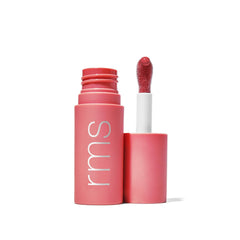 RMS Beauty lip oil in Karolina coral red shade with applicator wand 1