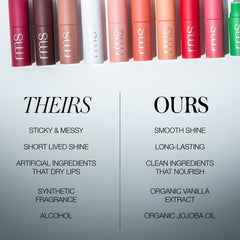 Comparison chart of rms beauty lip oil benefits versus other lip glosses 8