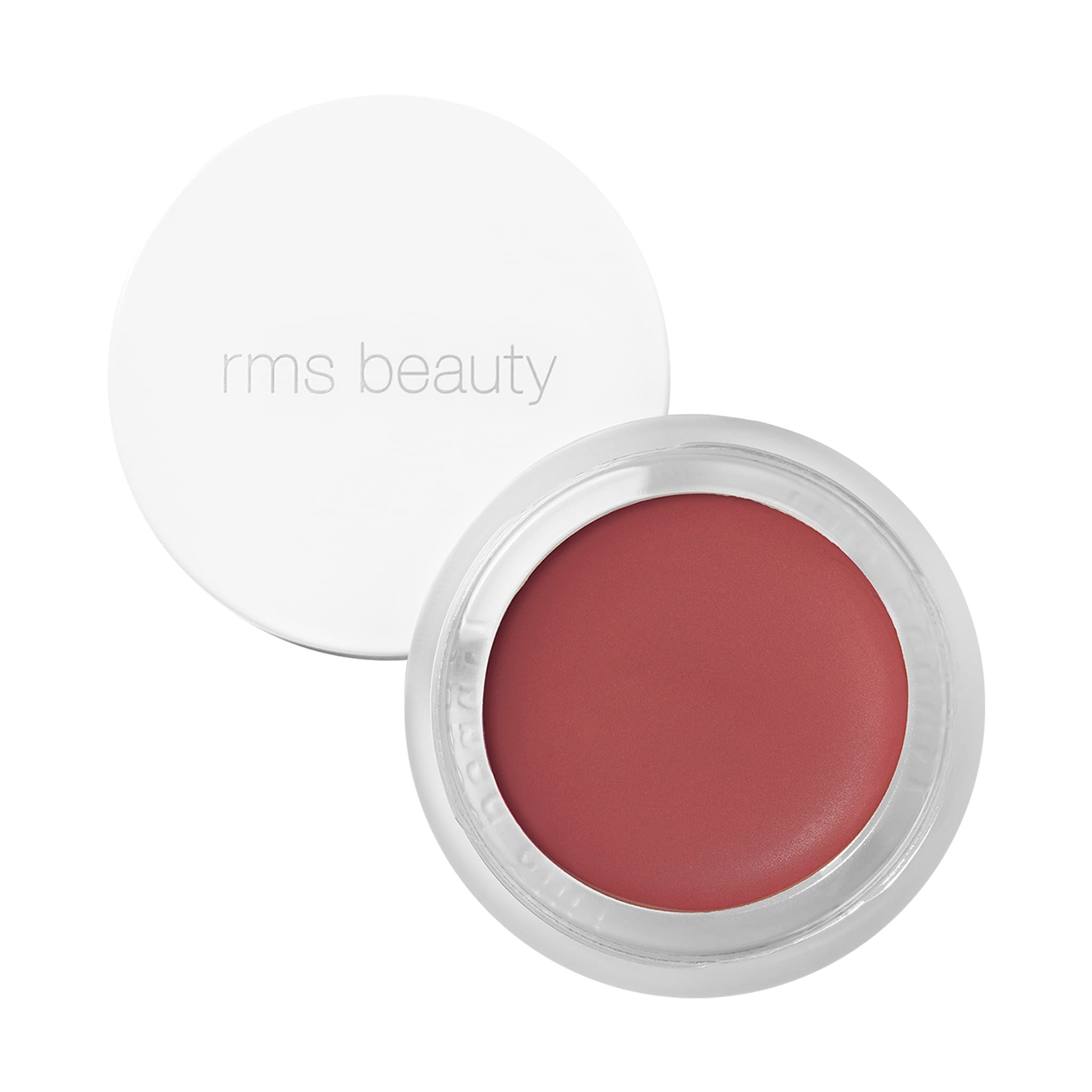 RMS Beauty Lip2Cheek in Illusive a deep berry red cream blush and lip tint in an open jar 1