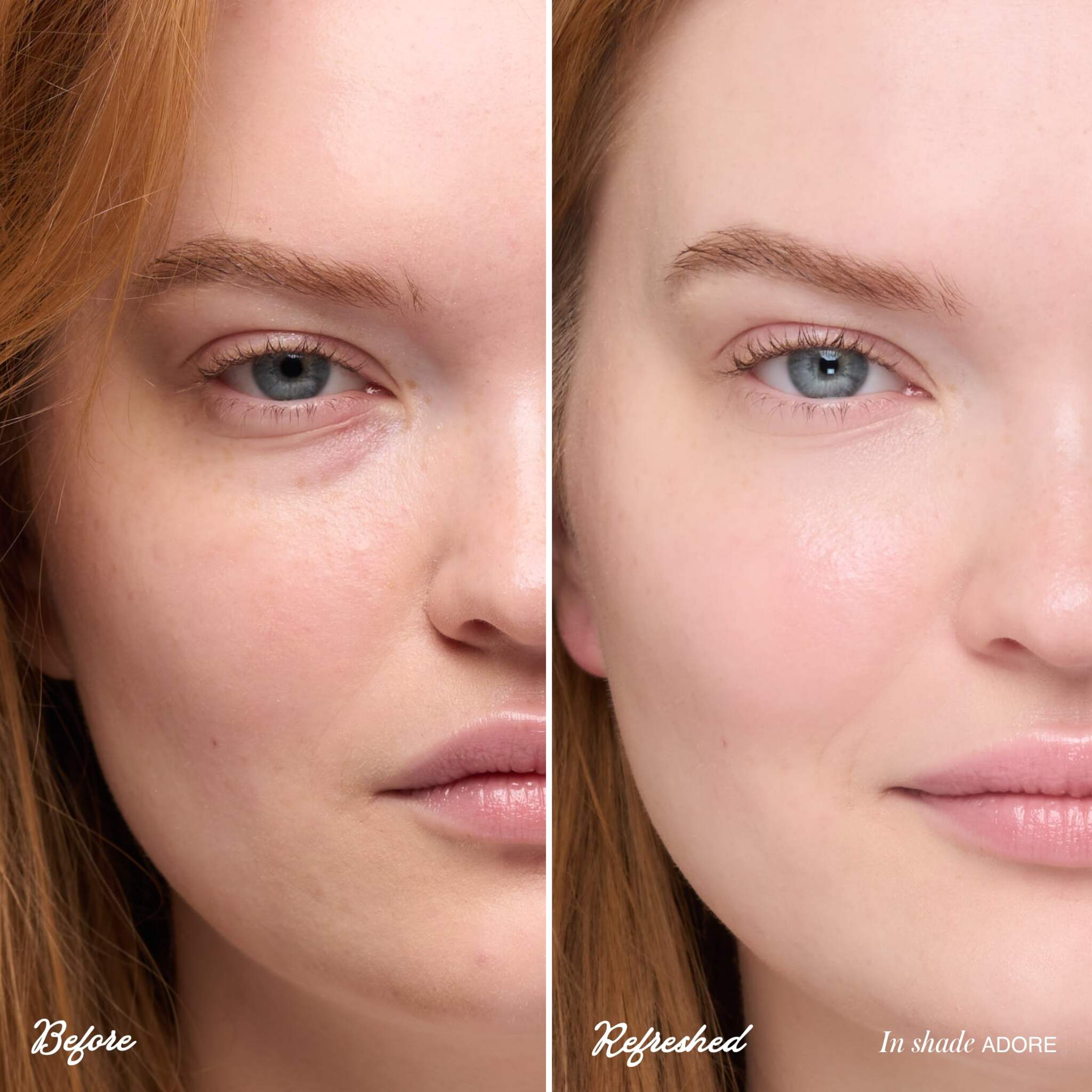 Before and after results using ReFresh Eye Brightener in Adore 3