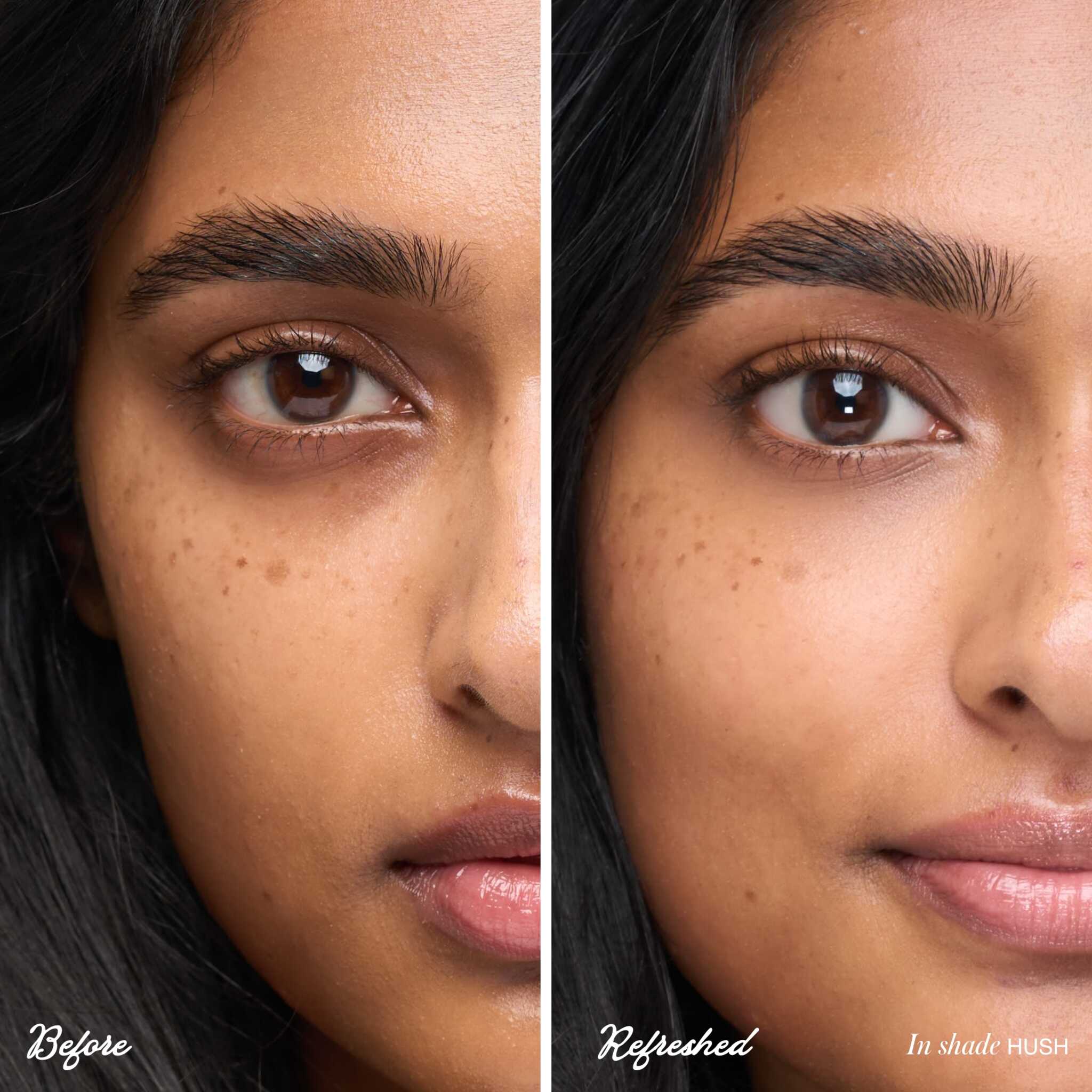 Before and after results using ReFresh Eye Brightener in Hush 3