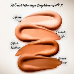 Four ReFresh Eye Brightener shades shown from fair to deep 12