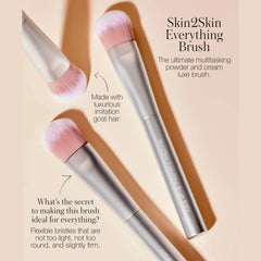 Skin2Skin Everything Brush shown from three angles with bristle and handle details