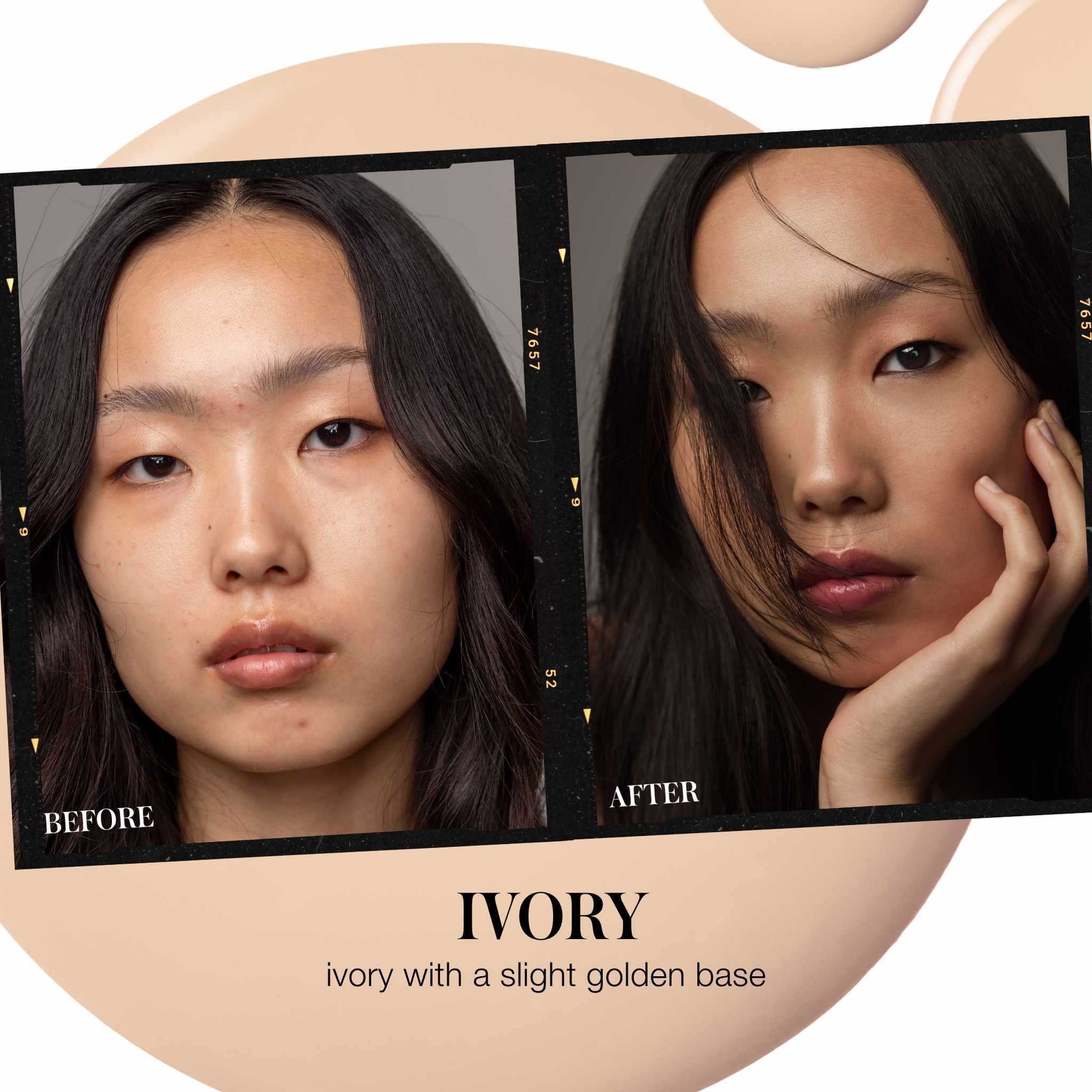 RMS Beauty SunCoverup Super Tint before and after in shade Ivory golden base 2