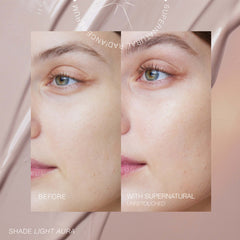 RMS Beauty SuperNatural Radiance Serum before and after in shade Light Aura 2