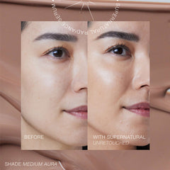 RMS Beauty SuperNatural Radiance Serum before and after in shade Medium Aura 2