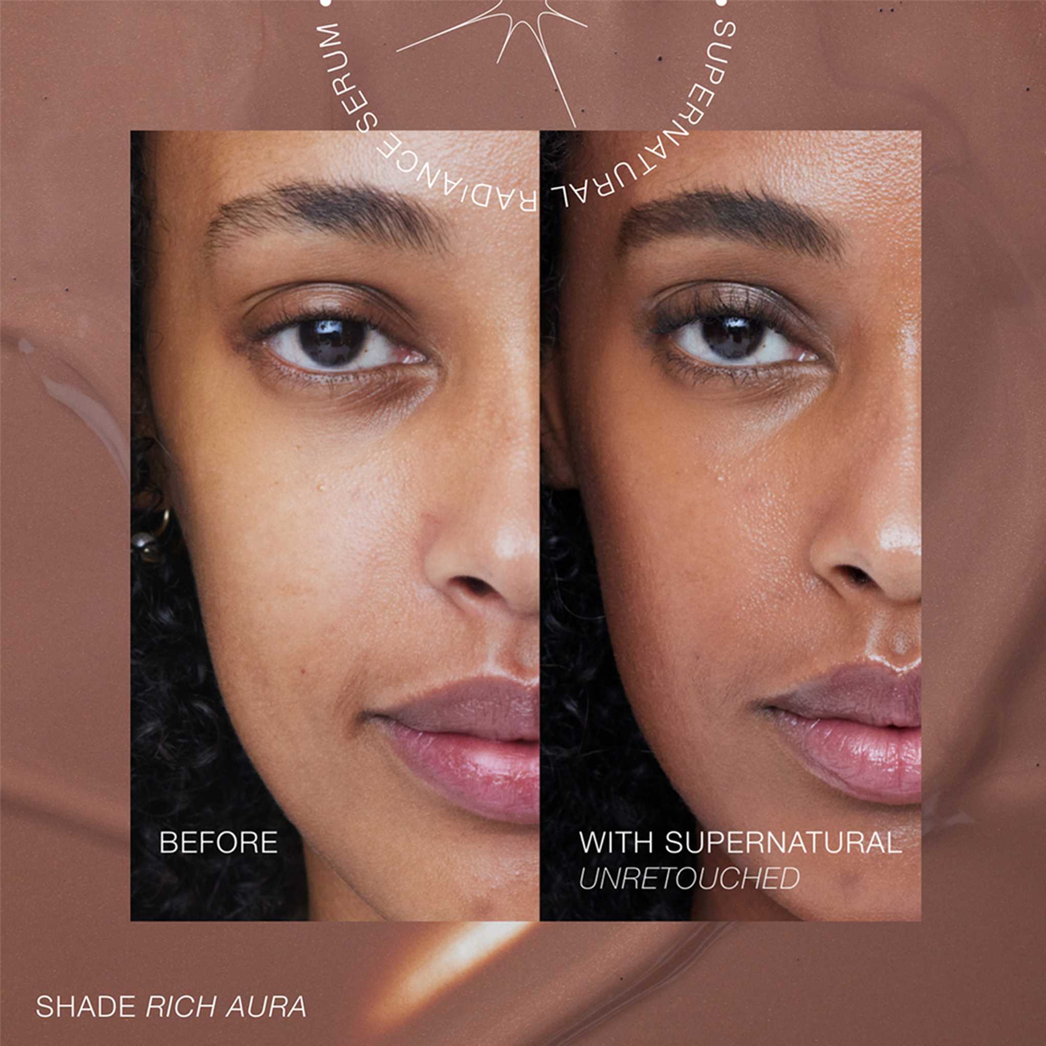 RMS Beauty SuperNatural Radiance Serum before and after in shade Rich Aura 2