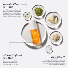 Key ingredients Kakadu plum seed oil sea water and GlowPlex